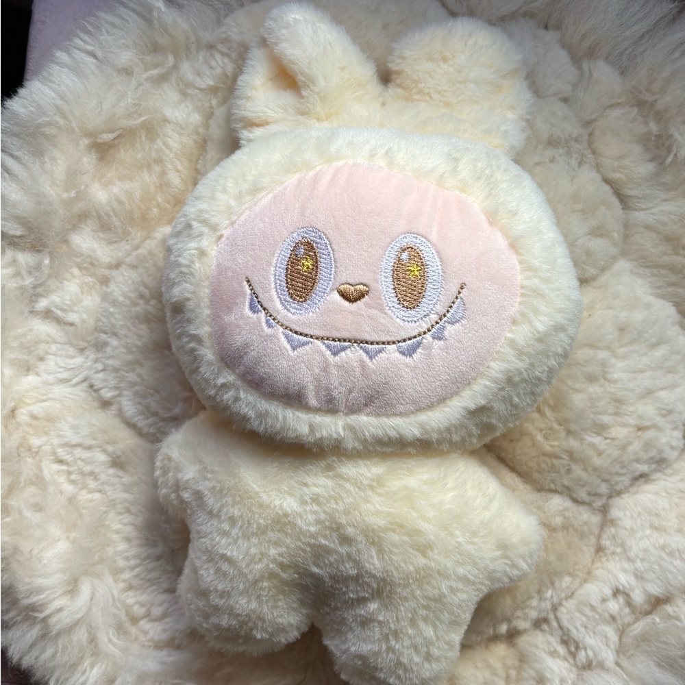 Labubu Cream and Pink Stuffed Animal
